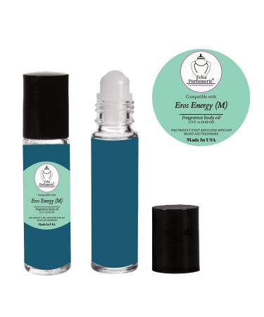 Compatible with Eros Energy (M) Fresh Citrus & Woody Aromatic Fragrance Body Oil for Men Alcohol-Free Perfume Oil Roll-On Long Lasting Made in USA 1/3 fl oz (9.86 ml) Free Economy Shipping - Buy Online on GoSupps.com