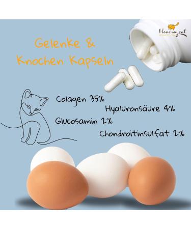 I Love My Cat Joints & Bones Capsules - Optimal Joint Health for Cats | 30 Nutrient-Rich Capsules with Collagen & Hyaluronic Acid - Buy Online on GoSupps.com