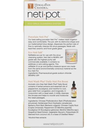 Himalayan Chandra ECO Neti Pot Sinus Cleansing System Starter Kit - Complete Solution for Sinus Relief - Buy Online on GoSupps.com
