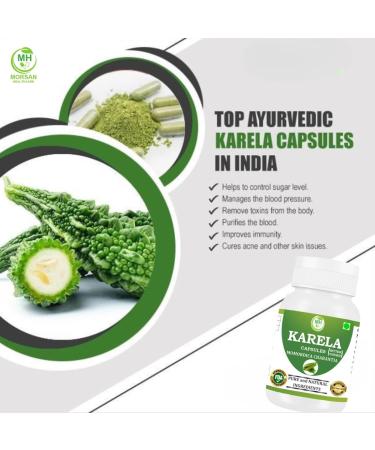 Morsan Healthcare Karela Capsules 500 mg | 60 Veg Capsules | Pure Momordica charantia Extract | Ayurvedic Herbal Supplement | Plant-Based & Gluten-Free - Buy Online on GoSupps.com