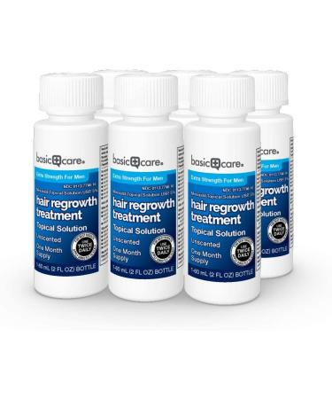 Amazon Basic Care Minoxidil Topical Solution 5% for Men - 2 Fl Oz (Pack of 6) - Hair Regrowth Treatment - Extra Strength - Buy Online on GoSupps.com