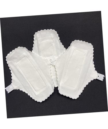 Healeved 10pcs Washable Menstrual Cloth Panties - Ultra Thin Menstrual Panty Liners for Women - White Cotton Napkin Bamboo Fabric Tape - Buy Online on GoSupps.com