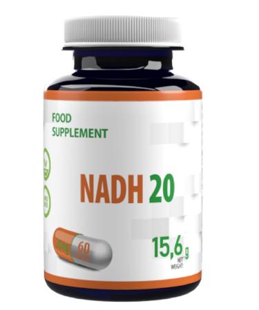 NADH 20mg 60 Vegetable Capsules, Tested by a Third Party Laboratory, Gluten Free and GMO Free