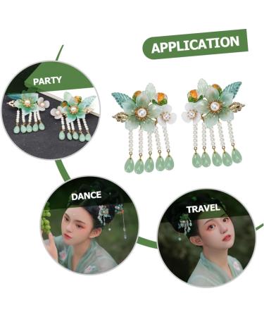 minkissy 1 Pair Antique Pair Clip Hanfu Hair Accessories Rhinestone Barrettes for Women Flower Embellishments Retro Hair Clips Decorative Hair Clips Chinese Hair Pins Flower Hair Clips Miss - Buy Online on GoSupps.com