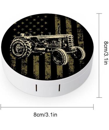 Patriotic Tractor American Flag Contact Lens Case - Portable Storage Box with Mirror - Buy Online on GoSupps.com