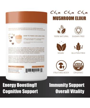 Pacific Rim Mushrooms Cha Cha Cha | Organic Ceremonial Cacao Chai Spices & Active 8 Functional Mushrooms Blend | Perfect Coffee Substitute for Energy Focus & Immunity | Reishi Maitake Lion's Mane Chaga Cordyceps Shiitake Turkey Tail Himematsutake - Buy Online on GoSupps.com