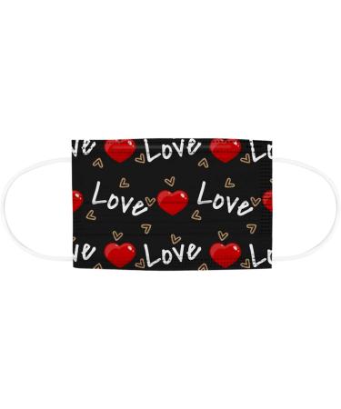 Disposable Face Bandana Valentine's Day Face Bandana Heart Shaped Design 3Ply Breathable Anti-Dust Facial Pro-tection 20PCS 1117-1 - Buy Online on GoSupps.com