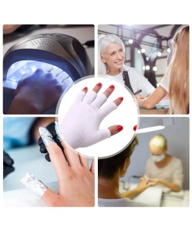 UV Glove Gel Manicures Glove UV Protection Gloves Polish Nail Drye Anti UV Fingerless Gloves 1Pair White - Buy Online on GoSupps.com