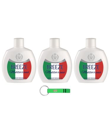 Beni Culinari Breeze Mediterraneo Squeeze Lot de 3 d odorants sans gaz et sans sels d'aluminium Parfum 48 h 100 ml + porte-cl s Beni Culinari