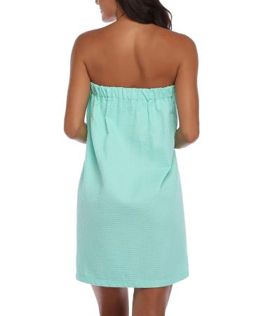 Sunshinemall Women's Waffle Spa Towel Robe | Adjustable Closure | Quick Dry Lightweight Cover Up | Green | Large-X-Large - Buy Online on GoSupps.com
