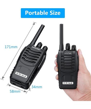 eSynic Professional Rechargeable Walkie Talkies - Long Range 2 Way Radio for Adults | Supports VOX 16 Channel | LED Light | Original Earpieces Included - Buy Online on GoSupps.com