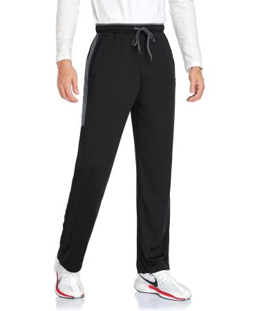 SPOSULEI Men's Zipper Pocket Sweatpants for Jogging, Gym, Running - Small Black - Buy Online on GoSupps.com