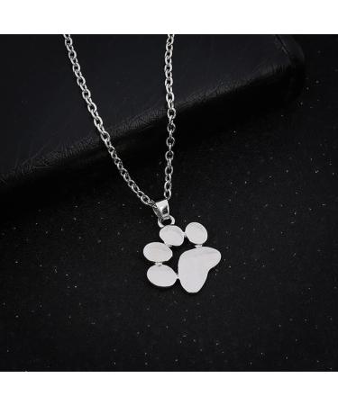 Ushob Paw Print Pendant Necklace - Dog & Cat Paw Prints Jewelry - Perfect Gift for Women & Girls (Golden) - Buy Online on GoSupps.com