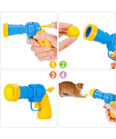 umorismo 2 Pieces Plush Ball Shooting Gun for Cats Cat Ball Gun Interactive Toy Cat Ball Toy Launch Gun with 100 Pcs Balls Cat Ball Toy Launcher for Cat - Buy Online on GoSupps.com