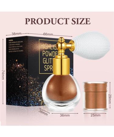AOOWU Shimmering Glitter Powder Spray - Sparkling Body & Hair Highlighter Loose Powder for Women - Brown - Buy Online on GoSupps.com