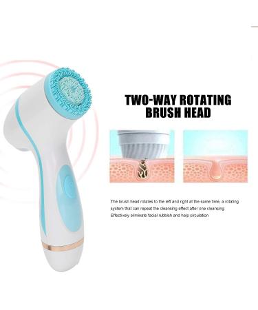 USB Charging Electric Facial Cleaning Brush - Waterproof Silicone Face Pore Cleaner with 2 Rotation Speeds for Deep Cleansing & Exfoliation (Blue) - Buy Online on GoSupps.com