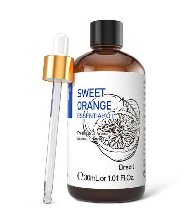 HIQILI Orange Essential Oil 30ML 100% Natural Aromatherapy Sweet Orange Essential Oil for Face Candle Making Diffuser Skin&Hair-1 Fl Oz Orange 30.00 ml (Pack of 1)