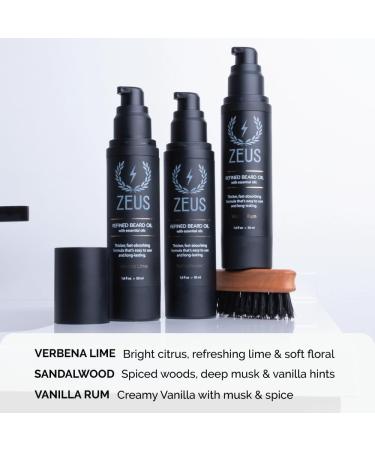 ZEUS Refined Beard Oil - Leave In Conditioner for a Softer Beard & Mustache | Vanilla Rum Scent - Made in USA | 1.6 oz - International Shipping Available - Buy Online on GoSupps.com