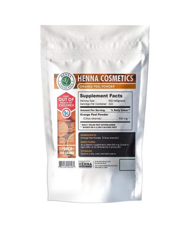 Orange Peel Powder for Hair & Skin Care - 100g | 100% Natural Organic | Henna Cosmetics - Buy Online on GoSupps.com