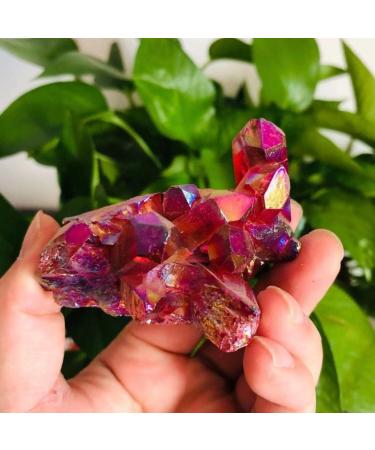 100g-200g Small Size Natural Red Aura Quartz Crystal Stone Geode Cluster 1pc Suitable for Home HOMEZHOU (Color : 1pc 145g-180g) - Buy Online on GoSupps.com