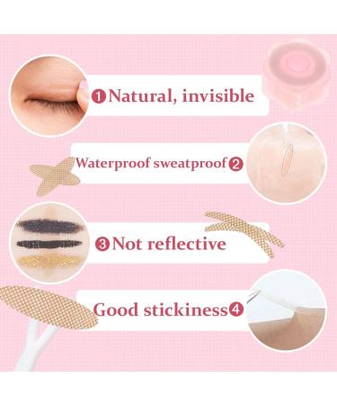 Invisible Double Eyelid Lift Strips - 1200 Pcs Instant Eyelid Stickers with Tweezers and Fork Rods - Buy Online on GoSupps.com