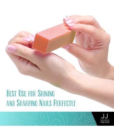 JoyJour Sanding Block Nail Buffer 10 PCS - Orange/White 80/80/100 Grit for Nail Art Manicure Pedicure - Buy Online on GoSupps.com