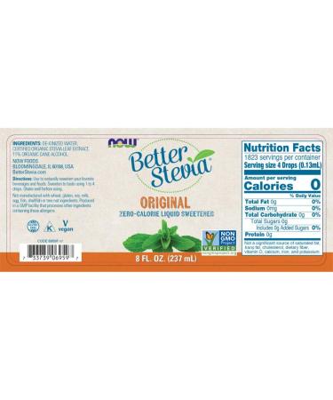 Now Foods Better Stevia Original Liquid Extract - 8 oz Bottle (Pack of 2) - Buy Online on GoSupps.com