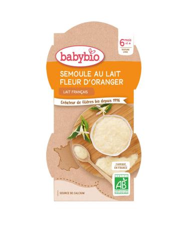 Babybio - Milk dessert - Orange Blossom milk semolina - 6+ months - 2 x 100g