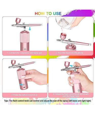 piuryue Airbrush Set Kit Rechargeable Handheld Airbrush Compressor Professional Cordless Auto AirbrushGun for Nail Art Makeup A - Buy Online on GoSupps.com