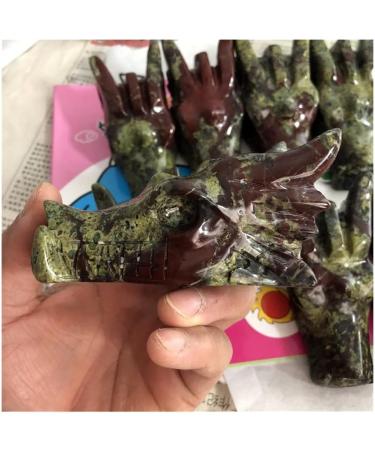 Buy SDWGOLD Healing Aura Crystal - 8-10cm Large Dragon Blood Stone Carved Dragon Skull for Home Decoration | International Shipping Available - Buy Online on GoSupps.com