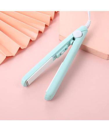 Blue Mini Hair Curler Ceramic Mini Hair Curler for Short Hair Fine Hair 2 in 1 Mini Ceramic Curler Hair Straightener Mini Curling Iron Barrel Short Hair Hair Styling Tools