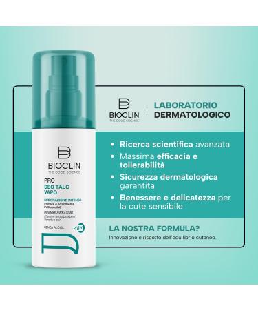 BIOCLIN Deo Pro Talc Vapo - 100 ml - Alcohol-free deodorant ideal for intense sweating and sensitive skin - 48 hours of protection - No gas - Pleasant talcated fragrance. - Buy Online on GoSupps.com