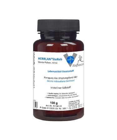 SteReb I Stevia Rebaudioside A 99.9% I Powder 100 g I HERRLAN Quality I Made in Germany