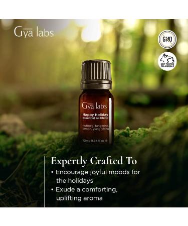 Gya Labs Happy Holiday Essential Oil Blend - Comforting & Uplifting, Festive Season Aromatherapy Oil (0.34 Fl Oz) - Buy Online on GoSupps.com