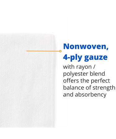 Medline Caring Non-Woven Gauze Sponge 4x4 4-Ply - 10 Packs of 200 - Buy Online on GoSupps.com