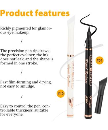  HULUBO 2-piece eyeliner pencil waterproof liquid eyeliner long-lasting and smudge-proof professional makeup liquid eyeliner pencil for women (09#) - Buy Online on GoSupps.com