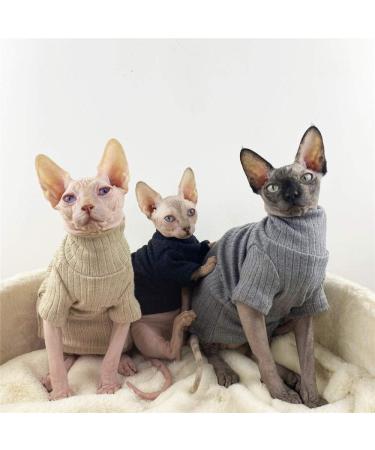 NELIT Sphynx Cat Clothes Cashmere Turtleneck Sweater Hairness Cat Clothes-black_S black S - Buy Online on GoSupps.com