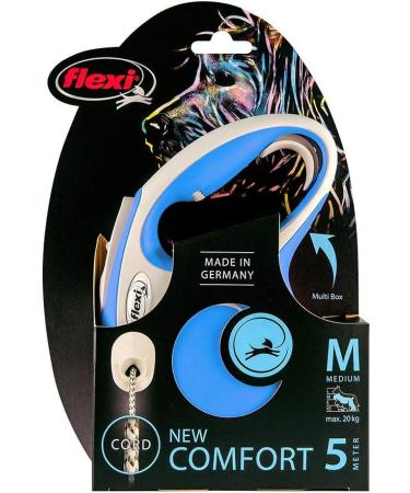 Flexi New Comfort Retractable Rope Leash Blue M 5m - Durable & Stylish Dog Leash for Ultimate Control | International Shipping - Buy Online on GoSupps.com