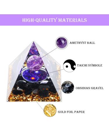 6cm Amethyst Crystal Pyramid - Tree of Life Desktop Ornament for Yoga & Meditation | Home Decoration - Buy Online on GoSupps.com
