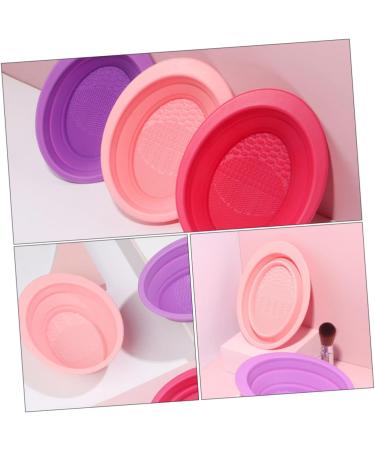 Angoily Cleaning Scrubber Makeup Brush Scrub Pad Travel Bowl Foldable Silica Gel Makeup Gadgets - Buy Online on GoSupps.com
