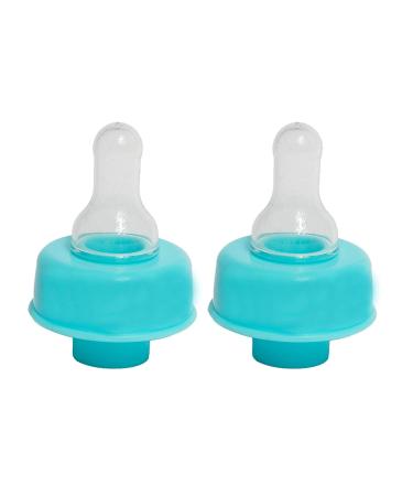 Refresh-A-Baby Universal Bottle Top Adapter Fits Formula Juice & Water Bottles (2-Pack) (Baby Blue)