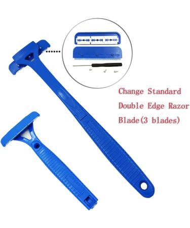 Back Razor with Long Handle for Men | Portable Manual Body Hair Cutter | Fast Trimming & Easy Hair Removal - Blue - Buy Online on GoSupps.com