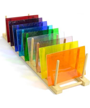 Wecrejoni 9 Sheets Stained Glass Kit for Crafts and Mosaic Making - 4 X 6 Cathedral Art Glass - Mixed Stained Glass Sheets (Style 2) - Buy Online on GoSupps.com