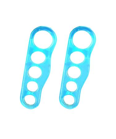 2 pieces/pair of gel-toe spreader spacer stretcher washable toe spreader use for pedicure bale toes hammer toe nail polish blue