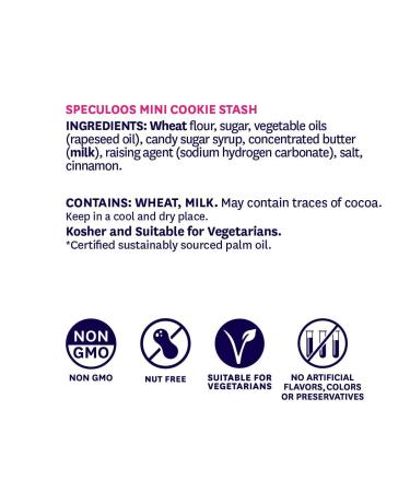 Belgian Boys Speculoos Mini Cookie Stash - Europe Spice Butter Cookies, Non-GMO, Nut-Free, Vegetarian Friendly - 10 x 1oz Pouches - Buy Online on GoSupps.com
