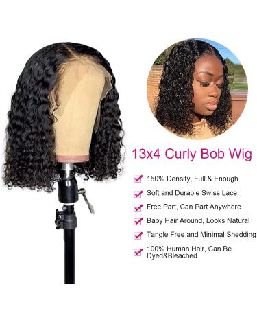 Legendhair 12 Inch Curly Bob Wigs | HD Transparent Lace Front Human Hair Wigs | Pre Plucked with Baby Hair | Natural Hairline | 150% Density | For Black Women - Buy Online on GoSupps.com