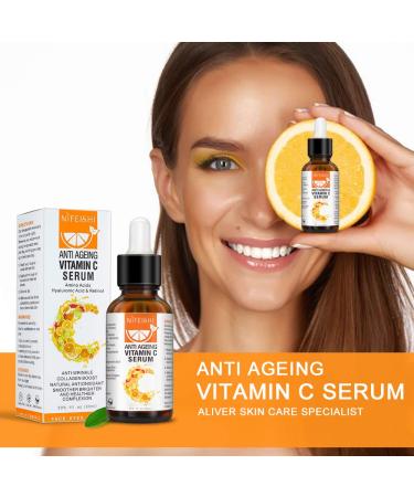 Premium 20% Vitamin C Serum with Hyaluronic Acid, Retinol, Amino Acids - Anti Aging & Wrinkle Facial Serum for Collagen Boost, Brightening, Hydration, and Plumping - Buy Online on GoSupps.com