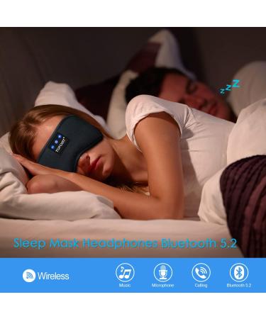 TOPOINT Bluetooth Sleep Eye Mask Wireless Headphones - Handsfree Music Headset for Side Sleepers - Ideal Gift for Men and Women (Black) - Buy Online on GoSupps.com