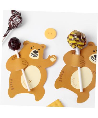 OUNONA 100pcs Message Card for Lollipop Brown Decor Lollipop Paper Card Candy Holder Card Lollipop Decoration Brown Lollipops Candy Greeting Cards Message for Lollipop Decorative Card - Buy Online on GoSupps.com