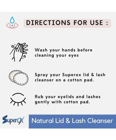 Superox Eyelid and Eyelash Cleanser - Hypochlorous Acid Spray for Irritation, Styes, Blepharitis - 100ml - Buy Online on GoSupps.com